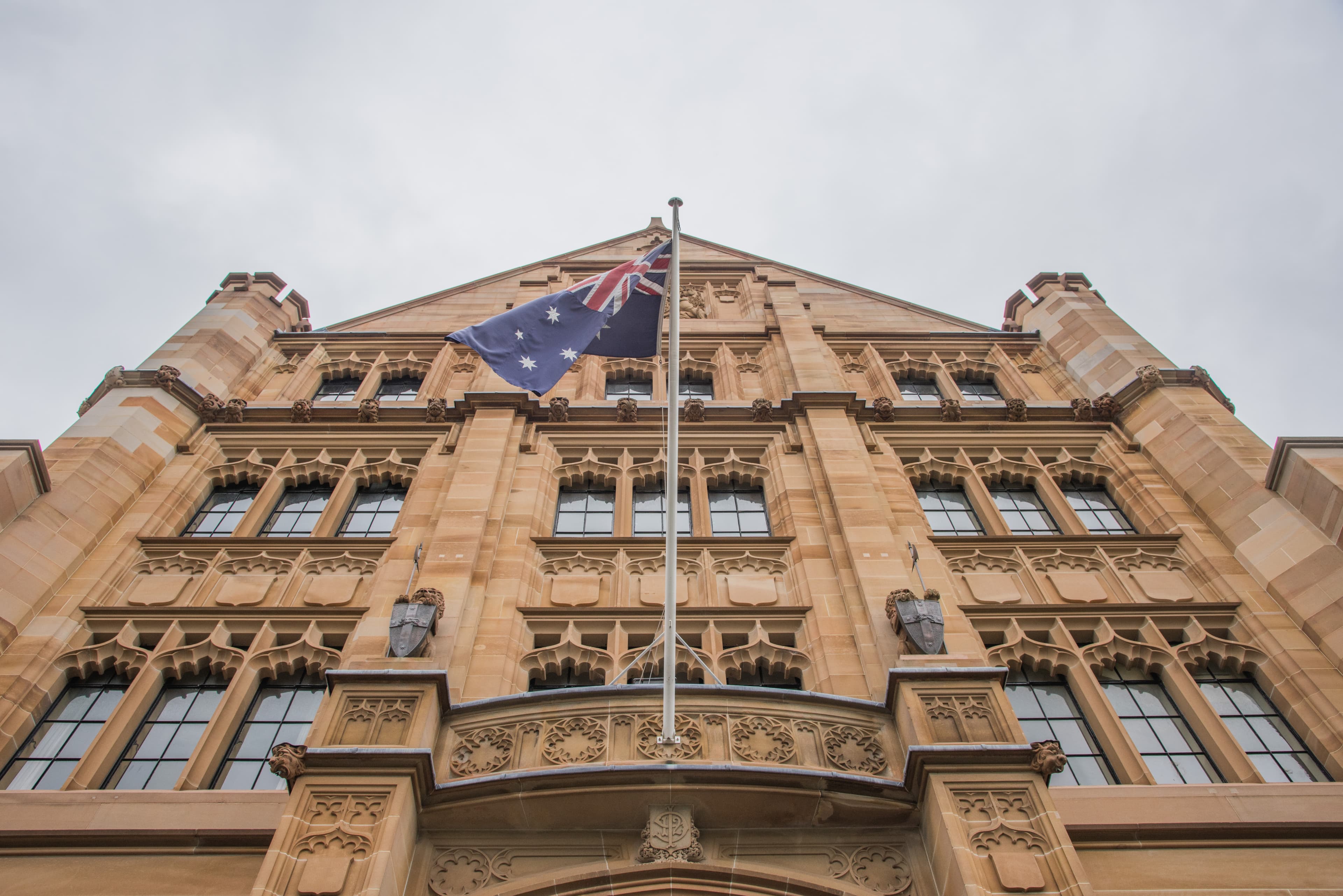 Courthouse with Australian flag