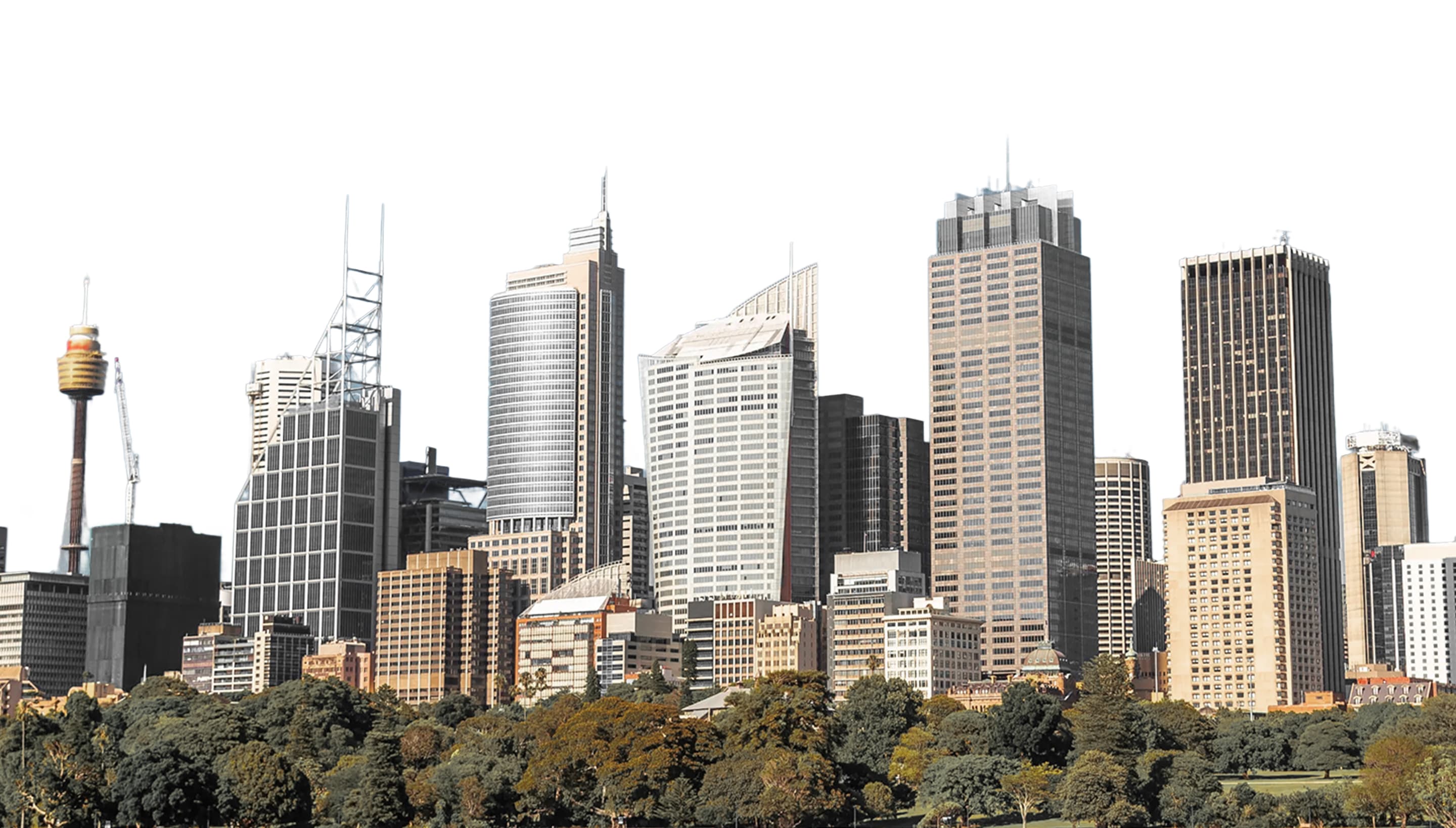 City and legal district skyline